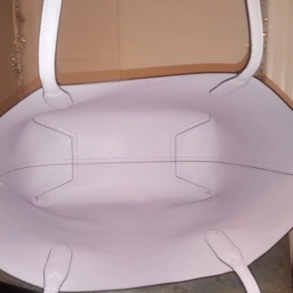 kate spade Reversible Fuchsia and White Tote with Cardholder NWOT